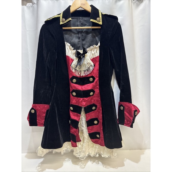 Leg Avenue Other - Leg Avenue Pirate Captain Costume Black Velvet Burgundy Goth Steampunk Large